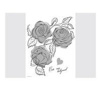 AG ART Stickers - Roses en Noir et Blanc - 1 planche 65x85 cm Bleu G