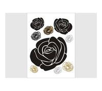 AG ART Stickers - Roses Noires, Dorées et Argentées - 1 planche 65 x 85 cm Multicolors G