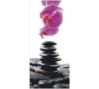 AG ART Stones and orchid, intissé photo mural, 90 x 202 cm, 1 part Multicolors G