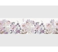 AG Design AWB 8482 Frise autocollante en forme de fleur d'aquarelle violette imperméable pour murs, meubles, papiers peints, revêtements muraux et portes, film plastique, largeur 500 cm x hauteur 13,8