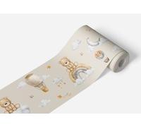 AG Design Bordure Autocollante Adorable Ours Dans Le Ciel Sur Fond Brun, AWBD 8538 | Étanche Décoratif pour Chambre d’Enfant | Bordure Murale | Film, Multicolore | 500 cm x 13.8 cm