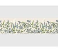 AG Design Bordure Autocollante Fleurs De Vesce Sur Beige, AWB 8530 | Décoration Étanche pour Murs, Meubles, Papiers Peints, Revêtements Muraux et Portes, Film, Étanche | 500 cm x 13.8 cm