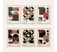 AG Design® ENSEMBLE DOUBLE FACE de 3 Affiches et Impressions d'Art Abstrait | 3 pcs x 30 x 42 cm | Pour Chambre, Salon, Cuisine et Bureau | Non encadré | AP3 351444