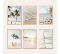 AG Design® ENSEMBLE DOUBLE FACE de 3 Affiches et Impressions d'Art Été | 3 pcs x 30 x 42 cm | Pour Chambre, Salon, Cuisine et Bureau | Non encadré | AP3 351476