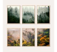 AG Design® ENSEMBLE DOUBLE FACE de 3 Affiches et Impressions d'Art Nature | 3 pcs x 30 x 42 cm | Pour Chambre, Salon, Cuisine et Bureau | Non encadré | AP3 351460