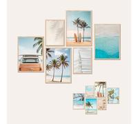 AG Design® ENSEMBLE DOUBLE FACE de 6 Affiches et Impressions d'Art Ensemble Plage | 4 pcs x 30 x 42 cm + 2 pcs x 21 x 30 cm | Pour Chambre, Salon, Cuisine et Bureau | Non encadré | AP6 351372