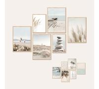 AG Design® ENSEMBLE DOUBLE FACE de 6 Affiches et Impressions d'Art Plage Océane | 4 pcs x 30 x 42 cm + 2 pcs x 21 x 30 cm | Pour Chambre, Salon, Cuisine et Bureau | Non encadré | AP6 351344