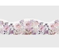 AG Design Frise Murale Autocollante Ondulée Fleur aquarelle violette, AWB 8680 | Bordure Décorative Étanche Courbée pour Murs, Meubles, Papiers Peints, Portes | Multicolore | 300 x 13.5 cm