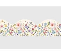 AG Design Frise Murale Autocollante Ondulée Flore sauvage à l'aquarelle, AWB 8678 | Bordure Décorative Étanche Courbée pour Murs, Meubles, Papiers Peints, Portes | Multicolore | 300 x 13.5 cm