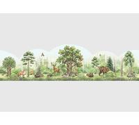 AG Design Frise Murale Autocollante Ondulée Forêt Ludique, AWBD 8662 | Bordure Murale Étanche Décorative Courbée pour Chambre d’Enfant, pour Fille et Garçon | Multicolore | 300 x 13.5 cm