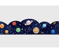 AG Design Frise Murale Autocollante Ondulée Planètes dans l'espace, AWBD 8666 | Bordure Murale Étanche Décorative Courbée pour Chambre d’Enfant, pour Fille et Garçon | Multicolore | 300 x 13.5 cm