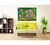 AG Design FTM 0842 Odeur-Panneau Murale Photo Mural/pour Porte Motif Animaux de la Jungle