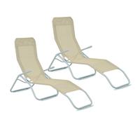 Aga 2x Chaise longue de jardin SIESTA Beige