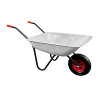 Aga Brouette de jardin en acier galvanisé avec la roue gonflable, charge 110 kg, volume 100 l