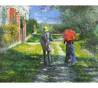 AgaaTi Oeuvre Decoration Murale Peinture De Fond De célèbres tableaux Chemin montant de Gustave Caillebotte pour la décoration de la chambre à coucher 60x90cm