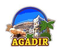 Agadir Aimant de réfrigérateur en bois Maroc mignon 3D Souvenirs de voyage Artisanat Fait à la main Tableau blanc Décoration Collection Cadeau