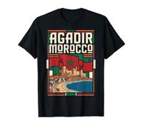 Agadir Maroc Forteresse Côtière Drapeau Maroc T-Shirt