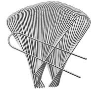 AGAKY 50 Piquets de Jardin, Piquets de Fixation en Acier Galvanisé, Sardines de Fixation Tente, pour Toile de Paillage, Artificiel, Clôture, Bâche, Herbes, H150mm, L30mm, Ø3 mm