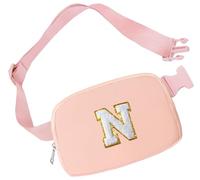 Aganmi Sac banane initiale pour filles, petit sac banane tendance pour femme, sac banane tendance avec sangle réglable, sac à bandoulière personnalisé partout, pochette de poitrine, accessoires de