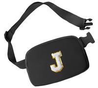 Aganmi Sac banane initiale pour filles, petit sac banane tendance pour femme, sac banane tendance avec sangle réglable, sac à bandoulière personnalisé partout, pochette de poitrine, accessoires de