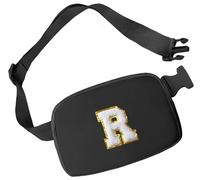 Aganmi Sac banane initiale pour filles, petit sac banane tendance pour femme, sac banane tendance avec sangle réglable, sac à bandoulière personnalisé partout, pochette de poitrine, accessoires de