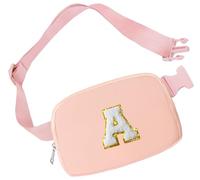 Aganmi Sac banane initiale pour filles, petit sac banane tendance pour femme, sac banane tendance avec sangle réglable, sac à bandoulière personnalisé partout, pochette de poitrine, accessoires de