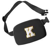 Aganmi Sac banane initiale pour filles, petit sac banane tendance pour femme, sac banane tendance avec sangle réglable, sac à bandoulière personnalisé partout, pochette de poitrine, accessoires de