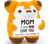 Agantree art Cadeau d'anniversaire amusant pour maman de la part de sa fille et de son fils, renard au crochet fait à la main, panier de Noël pour belle-mère, cadeau de Saint-Valentin et fête des