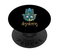 Agape Signifie l'amour en Grec avec Le Mauvais œil Grec Traditionnel PopSockets PopGrip Adhésif