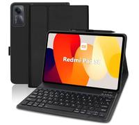AGARELE Coque Clavier pour Xiaomi Redmi Pad SE, Cuir Ultra Mince Smart Case avec Magnétiquement, Espagnol Ñ Étui Clavier QWERTY Design Compatible avec Redmi Pad SE 11 Pouces 2023, Noir