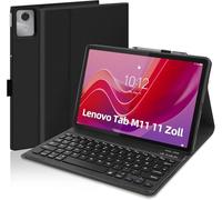 AGARELE Étui de clavier pour Lenovo Tab M11 11" 2024 (TB330FU/TB330XU), étui de protection de clavier amovible, clavier Bluetooth avec porte-stylo, noir