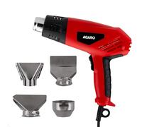 AGARO Pistolet thermique 2000 W HG2120, double contrôle de la température et du débit d'air avec 4 embouts de buse, le chauffage du pistolet à air chaud aide à l'emballage rétractable, au retrait de
