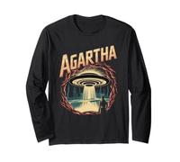 Agartha City T-Shirt OVNI Théorie du Complot Jeu De Manche Longue