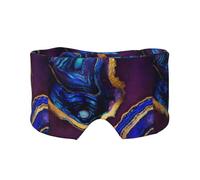 Agate Abstraite Violet, Bleu, Or,Masque pour les yeux bloquant la lumière Cache-yeux et cache-oreilles pour le sommeil