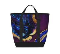 Agate Abstraite Violet, Bleu, Or,Sacs à lunch isothermes de grande capacité pour femmes et hommes