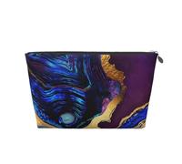 Agate Abstraite Violet, Bleu, Or, Trousse de Toilette Trousse de Maquillage Sac à cosmétiques Trousse de Toilette de Voyage Portable