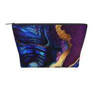 Agate Abstraite Violet, Bleu, Or, Trousse de Toilette Trousse de Maquillage Sac à cosmétiques Trousse de Toilette de Voyage Portable