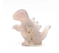 Agate Crystal Dinosaur Carving Ornaments Quartz Decoration Gift Animal Home Decor(Color:Vertical Dinosaur)