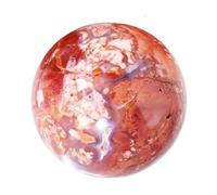 Agate Crystal Sphere Ball Feng Shui Stone Druzy Geode with Wood Stand for Divination Home Office Decoration Yoga,70~75mm