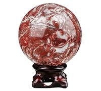 Agate Geode Sphere with Stand,Decorative Stone Sculpture Figurine for Desk Decoration Feng Shui and,6~7cm