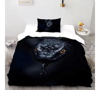 Agate Serpent Souveraineté Ensemble De Lit Single（135x200cm） Imprimé 3D WildVie Let Terre pour Famille en Microfibre Respirant avec Fermeture Éclair Literie Doux