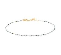 Agatha Chaîne de cheville acier doré perles émail bleu roi