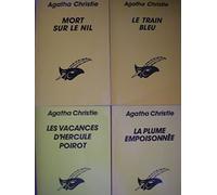 agatha christie - lot 4 livres : les vacances d'hercule poirot - mort sur le nil - la plume empoisonnée - le train bleu