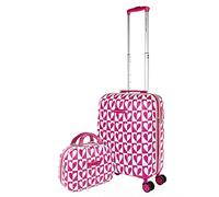Agatha Ruiz de la Prada - Valise Cabine 55x40x20 Rigide Légère à Roulette 4 Roues Pivotantes avec Cadenas à Combinaison TSA Bagage Cabine Idéal pour Voyager en Avion Petite Valise Compacte, Fuchsia