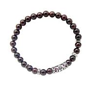 agathe création BPA18a09 Bracelet Pierre Grenat Perle Tribal en Argent - Taille sur Mesure - Fait Main