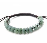 agathe création JBA022109 Bracelet en Jade sculptée en Forme de PI JO. Pierres de Jade Naturelles - Catégorie A - Porte Bonheur - Taille réglable - Entierement Fait Main
