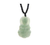 agathe création JCA16004 Collier Jade Bouddha de guan Yin - Pierre Jade Naturelle (Catégorie A) - Porte Bonheur - Fait Main