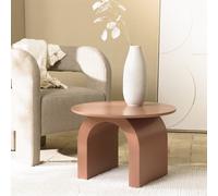 Agathe - table basse ronde en bois laqué terracotta d60cm