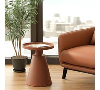 Agathe - table d'appoint ronde en bois peint terracotta d38cm