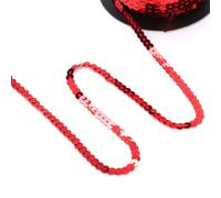 Agatige 100 Yards Rouleaux de Paillettes Sequins, 6 mm Paillettes Ruban Rouleau Paillette Couleur Perles Paillettes Sequin, Couleur Rubans à Paillettes pour Fabrication de Bijoux et Couture(Rouge)